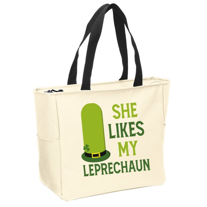 She Likes My Leprechaun Funny St Patricks Day Zip Tote Bag