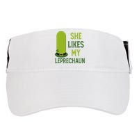 She Likes My Leprechaun Funny St Patricks Day Adult Drive Performance Visor