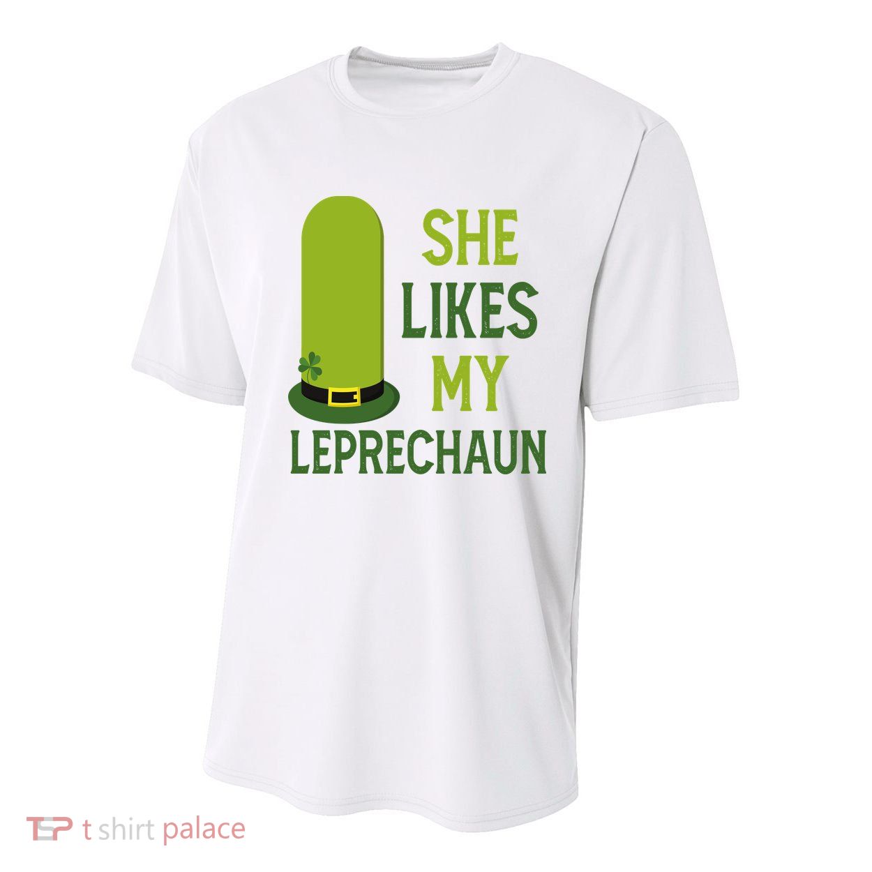 She Likes My Leprechaun Funny St Patricks Day Youth Performance Sprint T-Shirt