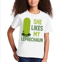 She Likes My Leprechaun Funny St Patricks Day Kids T-Shirt