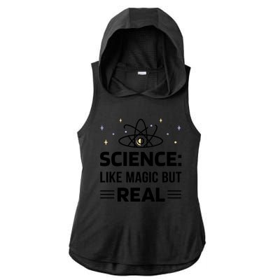 Science Like Magic But Real Ladies PosiCharge Tri-Blend Wicking Draft Hoodie Tank