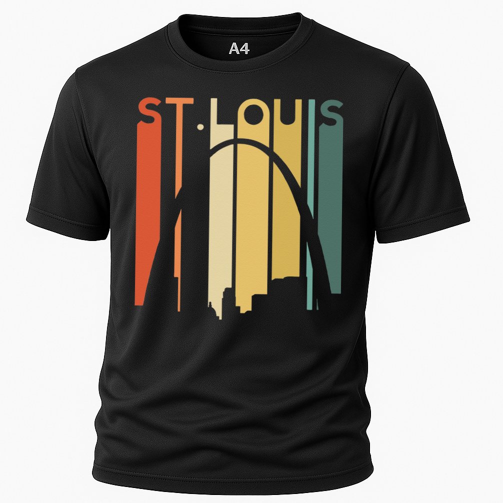 St Louis Missouri Gateway Arch Retro Mississippi River Lou Cooling Performance Crew T-Shirt