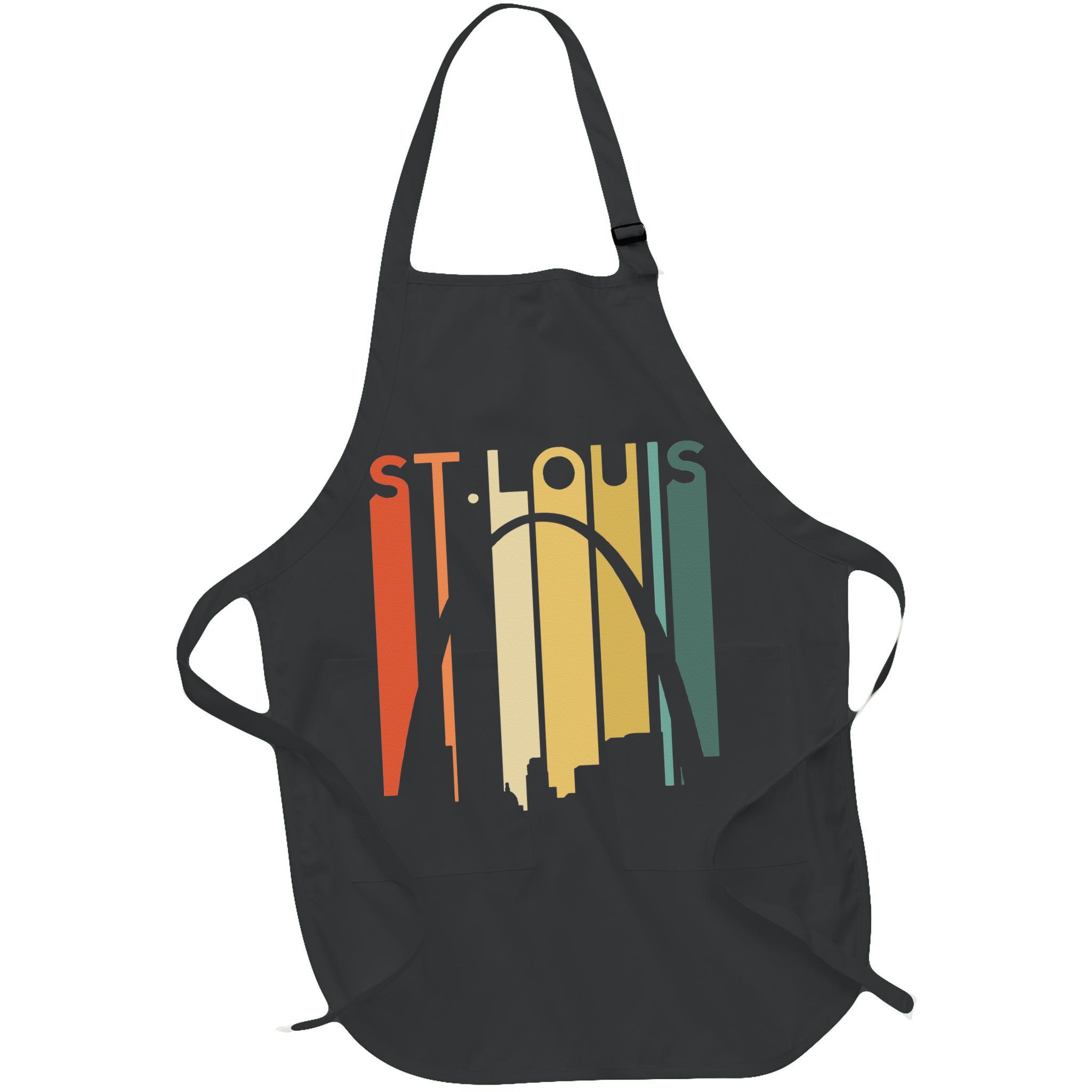 St Louis Missouri Gateway Arch Retro Mississippi River Lou Apron