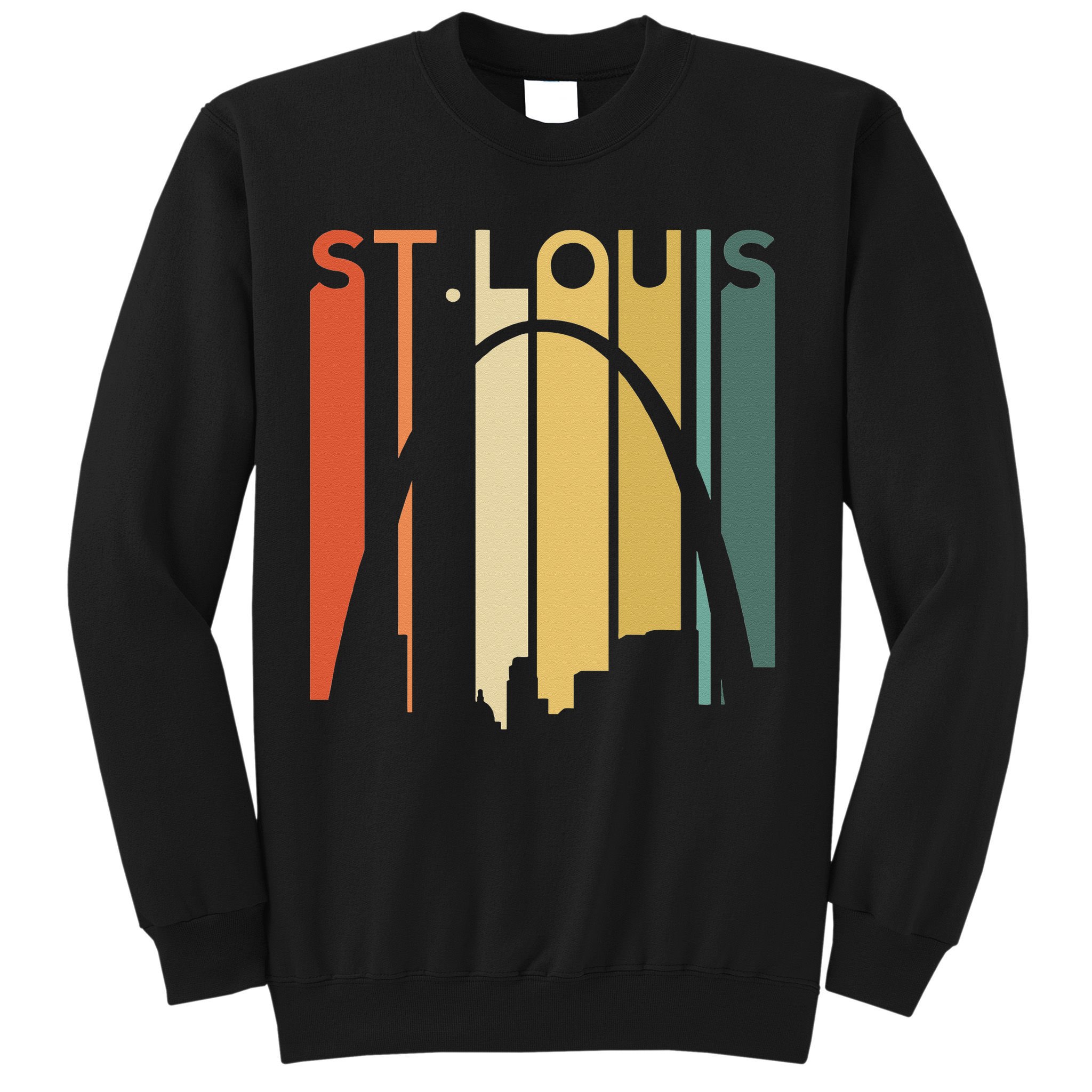 St Louis Missouri Gateway Arch Retro Mississippi River Lou Sweatshirt