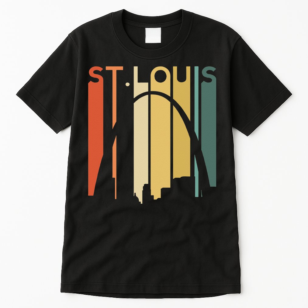 St Louis Missouri Gateway Arch Retro Mississippi River Lou Tall T-Shirt
