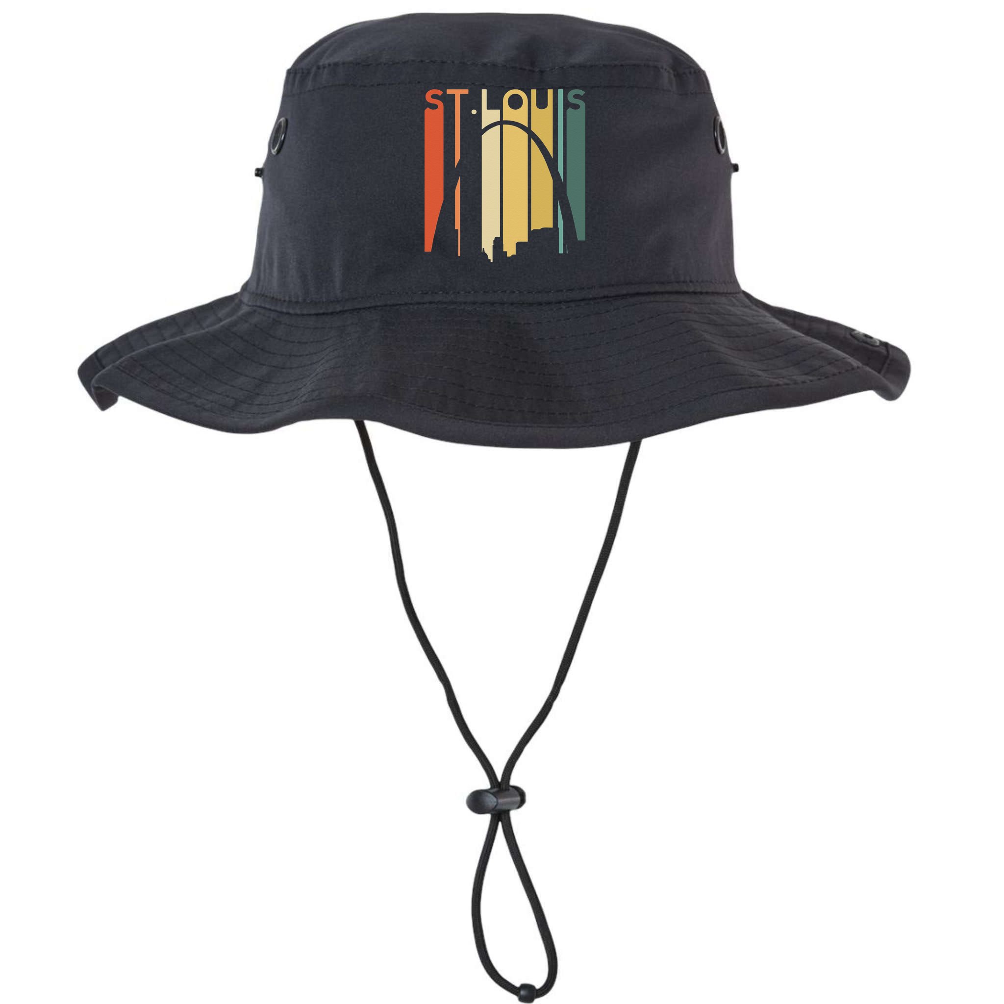 St Louis Missouri Gateway Arch Retro Mississippi River Lou Bucket Hat