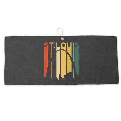 St Louis Missouri Gateway Arch Retro Mississippi River Lou Large Microfiber Waffle Golf Towel