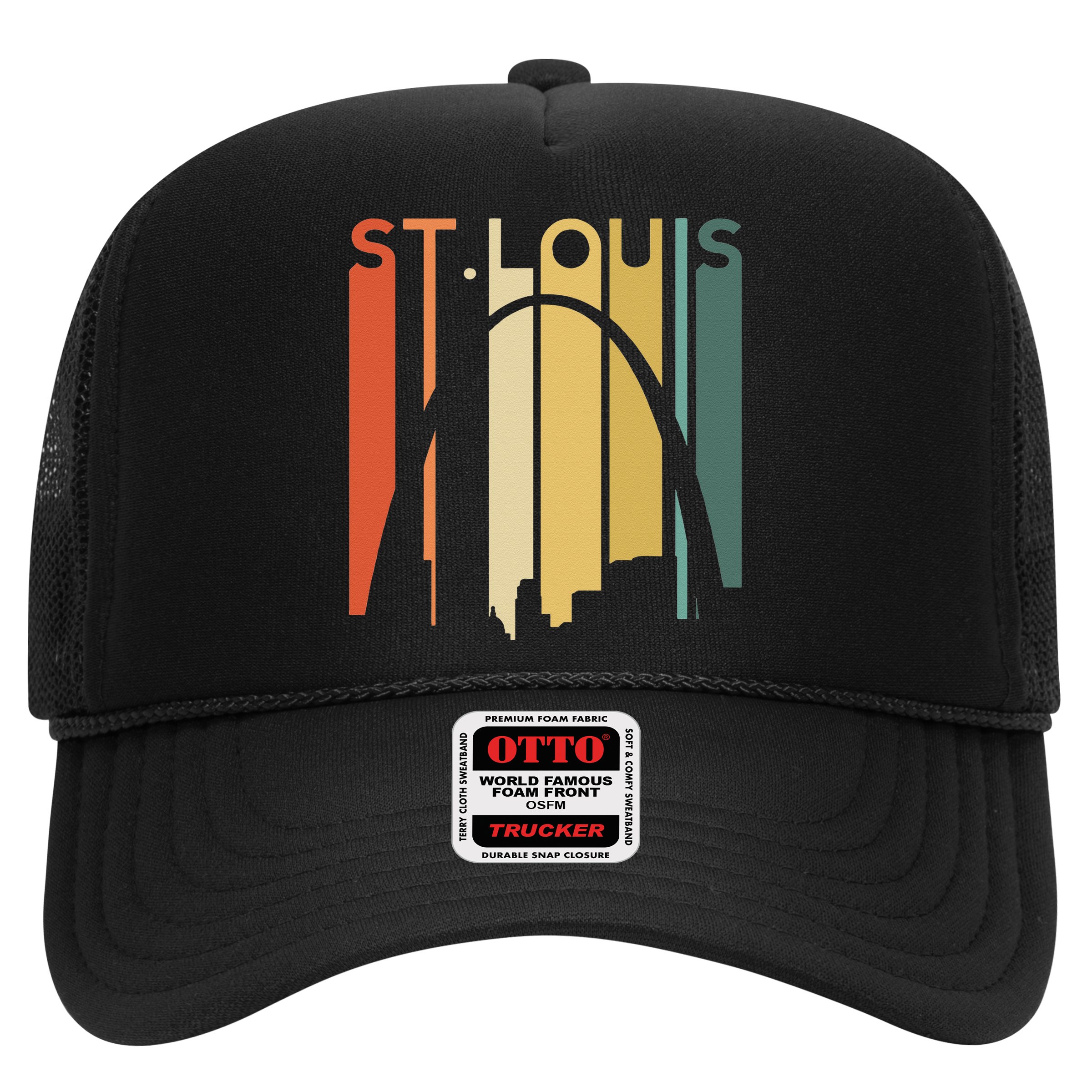 St Louis Missouri Gateway Arch Retro Mississippi River Lou Hat