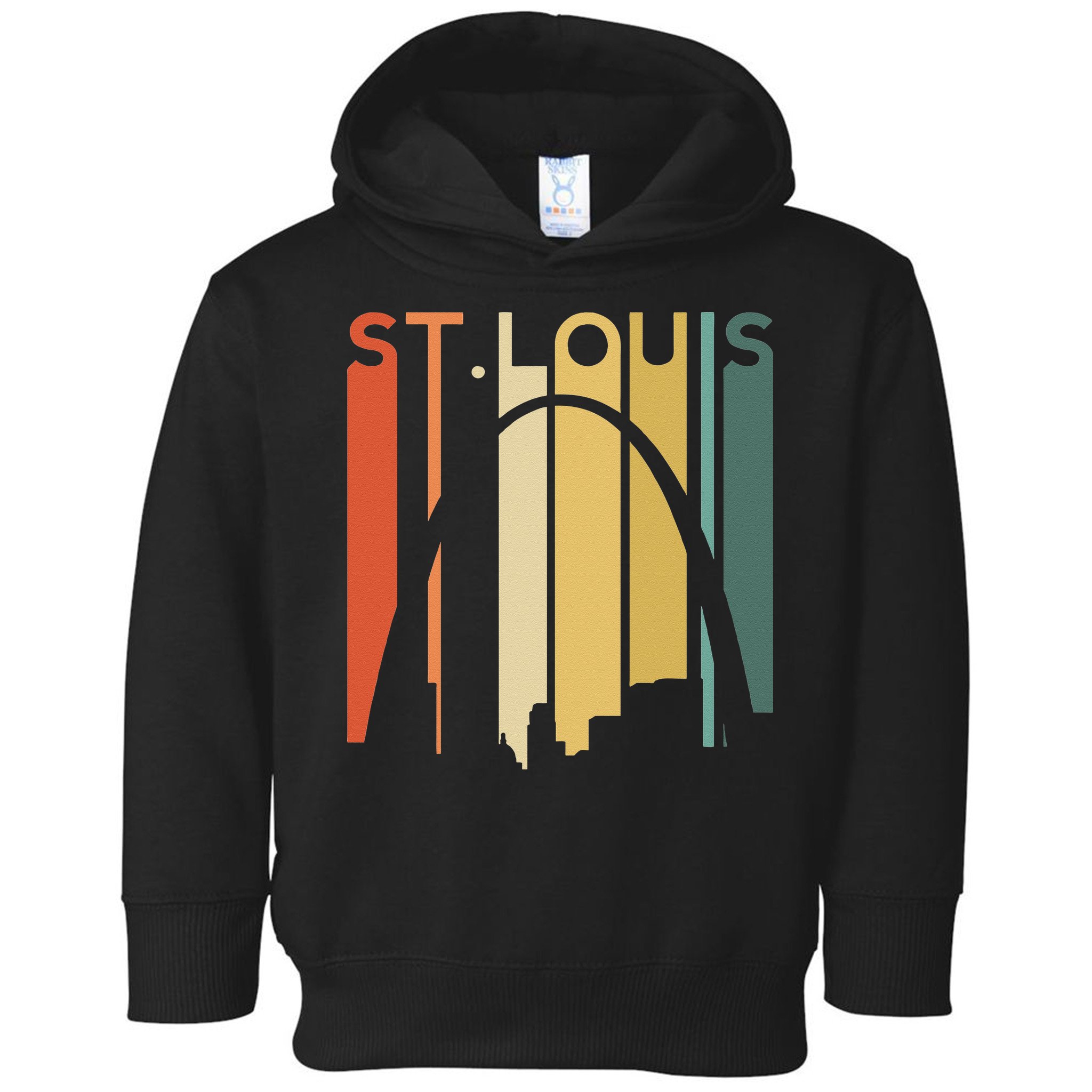 St Louis Missouri Gateway Arch Retro Mississippi River Lou Toddler Hoodie