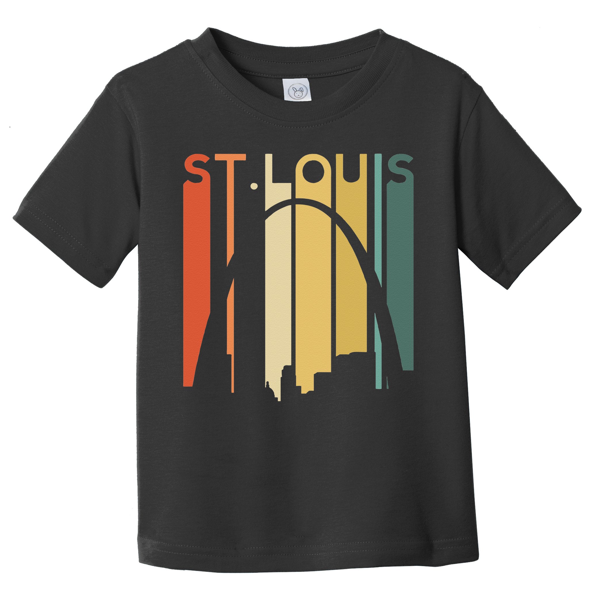 St Louis Missouri Gateway Arch Retro Mississippi River Lou Toddler T-Shirt