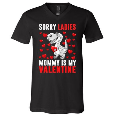 Sorry Ladies Mommy Is My Valentine V-Neck T-Shirt