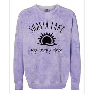 Shasta Lake My Happy Place Ca Boating Fishing Camping Colorblast Crewneck Sweatshirt