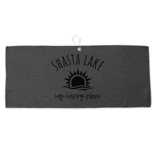 Shasta Lake My Happy Place Ca Boating Fishing Camping Large Microfiber Waffle Golf Towel