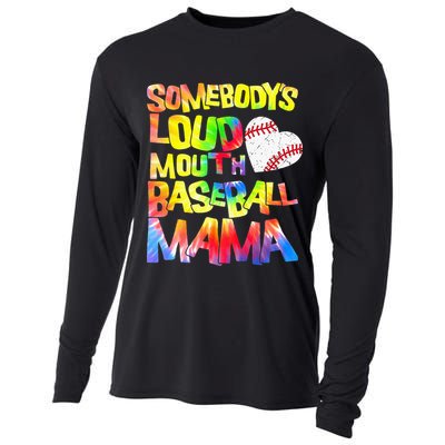 Somebody's loud mouth Baseball Mama Baseball Heart Cute Mom Cooling Performance Long Sleeve Crew