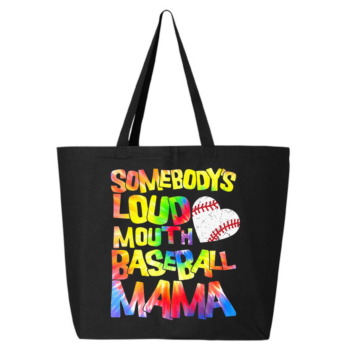 Somebody's loud mouth Baseball Mama Baseball Heart Cute Mom 25L Jumbo Tote