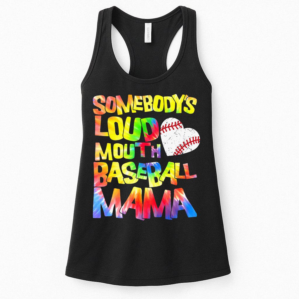 Somebody's loud mouth Baseball Mama Baseball Heart Cute Mom Womens Tank Top