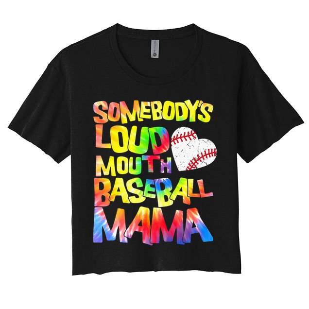 Somebody's loud mouth Baseball Mama Baseball Heart Cute Mom Crop Top