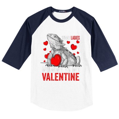 Sorry Ladies Mommy Is My Valentine Bearded Dragon Rescue Baseball Sleeve Shirt