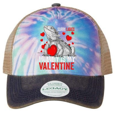 Sorry Ladies Mommy Is My Valentine Bearded Dragon Rescue Legacy Tie Dye Trucker Hat