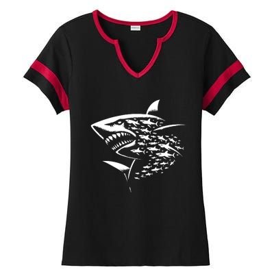 Sharks Lover Marine Biology Science Shark Ladies Halftime Notch Neck Tee