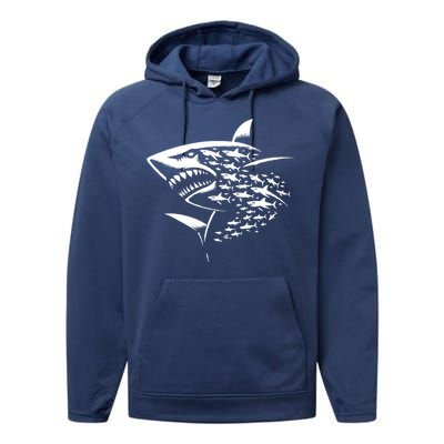 Sharks Lover Marine Biology Science Shark Performance Fleece Hoodie