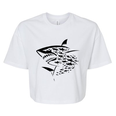 Sharks Lover Marine Biology Science Shark Bella+Canvas Jersey Crop Tee