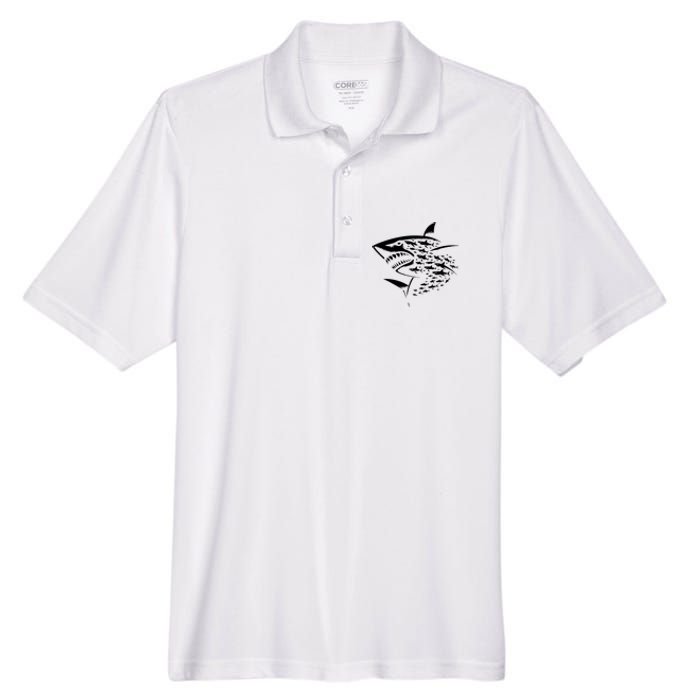 Sharks Lover Marine Biology Science Shark Men's Origin Performance Pique Polo