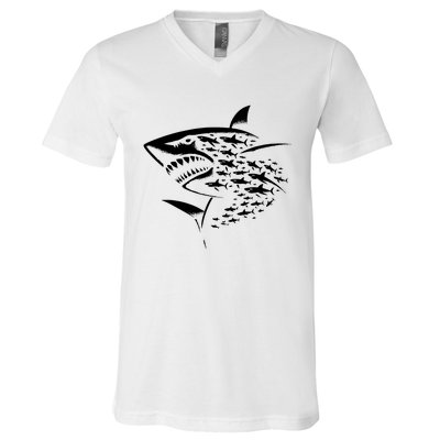 Sharks Lover Marine Biology Science Shark V-Neck T-Shirt