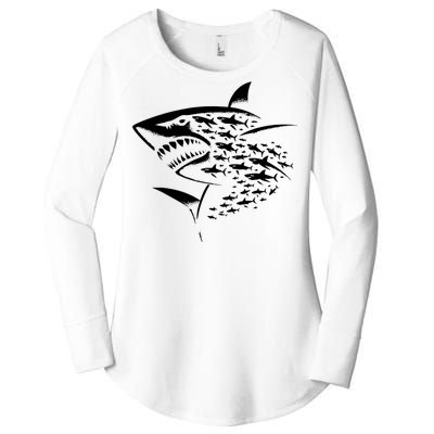 Sharks Lover Marine Biology Science Shark Women's Perfect Tri Tunic Long Sleeve Shirt