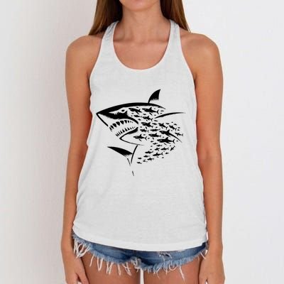 Sharks Lover Marine Biology Science Shark Women's Knotted Racerback Tank