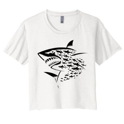 Sharks Lover Marine Biology Science Shark Women's Crop Top Tee