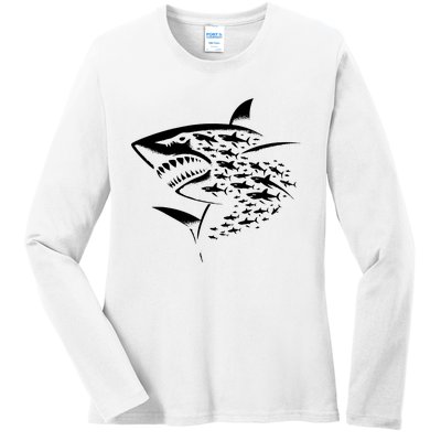 Sharks Lover Marine Biology Science Shark Ladies Long Sleeve Shirt