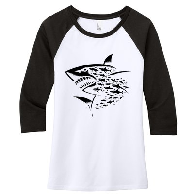 Sharks Lover Marine Biology Science Shark Women's Tri-Blend 3/4-Sleeve Raglan Shirt