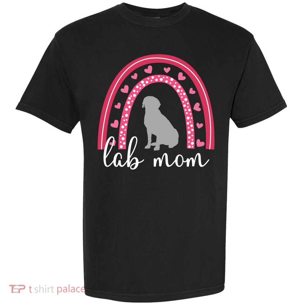 Silver Lab Mom ValentineS Day Labrador Rainbow Cool Gift Garment-Dyed Heavyweight T-Shirt