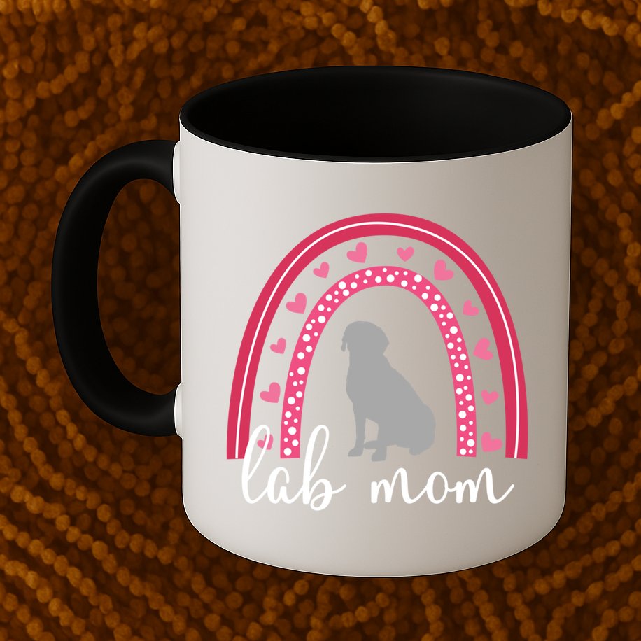 Silver Lab Mom ValentineS Day Labrador Rainbow Cool Gift Mug