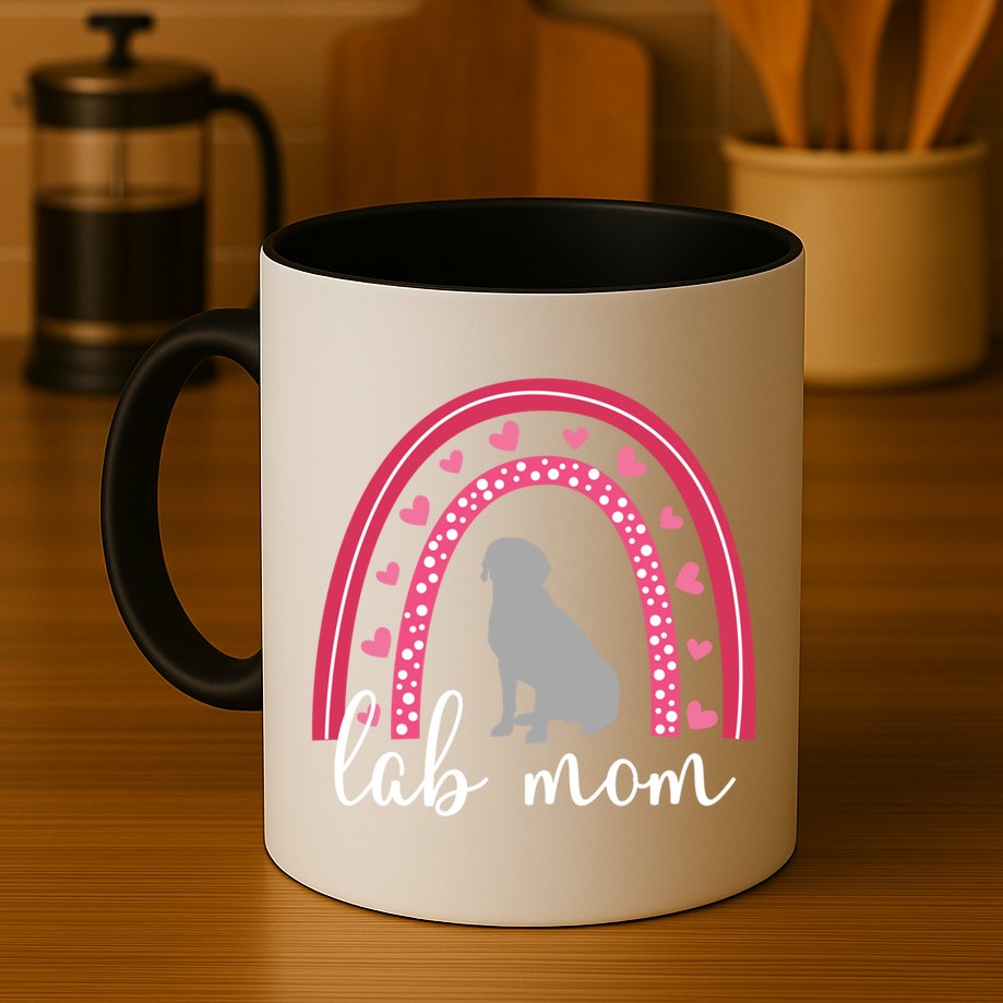 Silver Lab Mom ValentineS Day Labrador Rainbow Cool Gift Mug