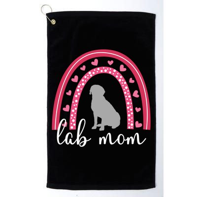 Silver Lab Mom ValentineS Day Labrador Rainbow Cool Gift Golf Towel