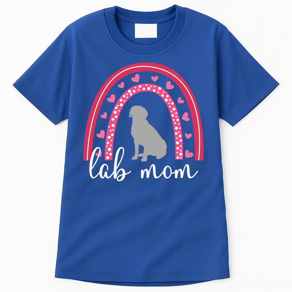 Silver Lab Mom ValentineS Day Labrador Rainbow Cool Gift Tall T-Shirt