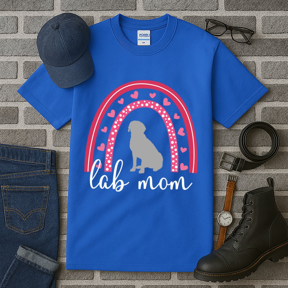 Silver Lab Mom ValentineS Day Labrador Rainbow Cool Gift Tall T-Shirt