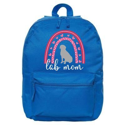 Silver Lab Mom ValentineS Day Labrador Rainbow Cool Gift 16 in Basic Backpack