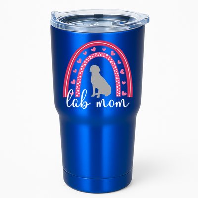 Silver Lab Mom ValentineS Day Labrador Rainbow Cool Gift Tumbler