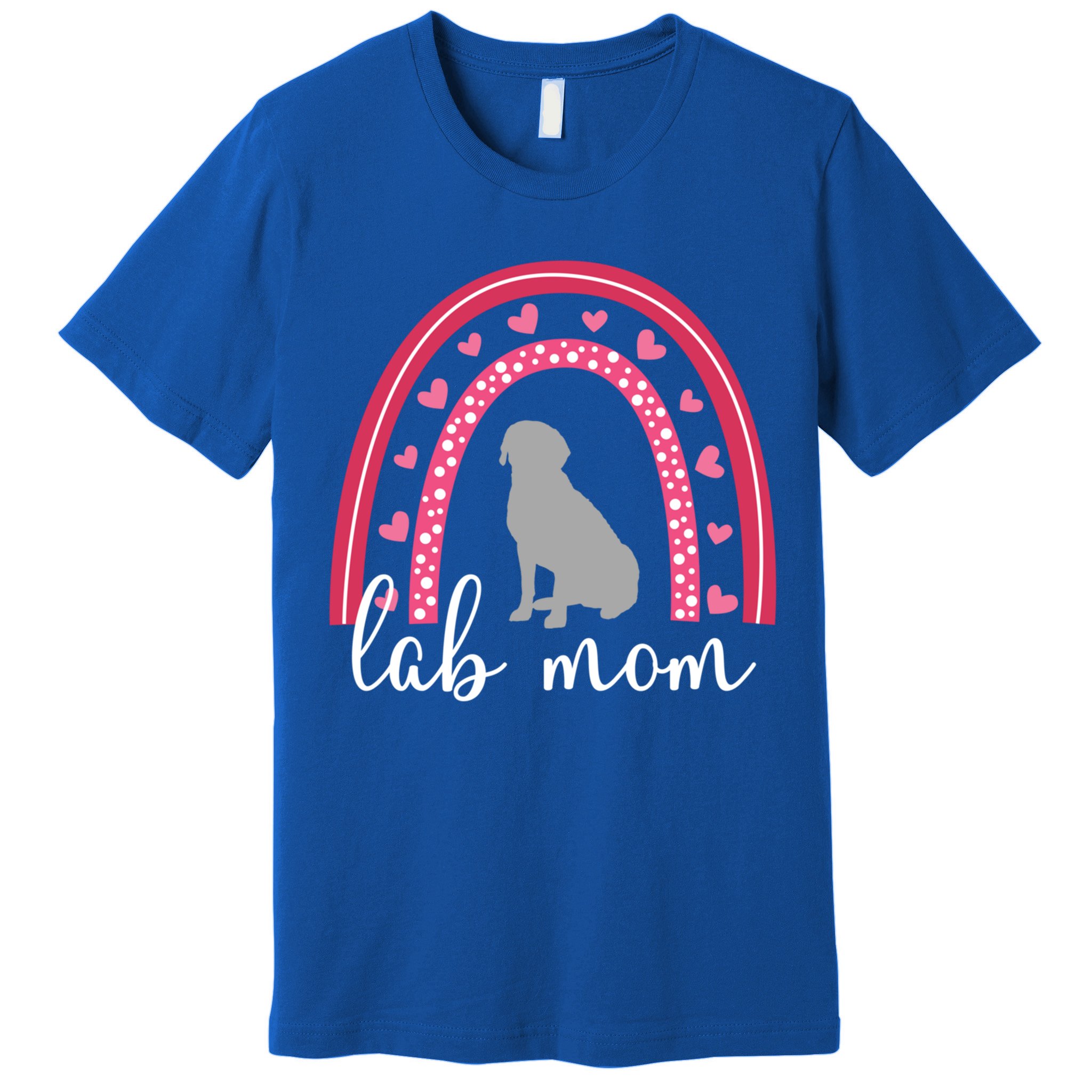 Silver Lab Mom ValentineS Day Labrador Rainbow Cool Gift Premium T-Shirt