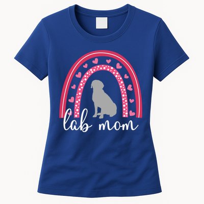 Silver Lab Mom ValentineS Day Labrador Rainbow Cool Gift Womens T-Shirt