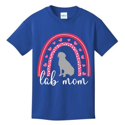 Silver Lab Mom ValentineS Day Labrador Rainbow Cool Gift Kids T-Shirt