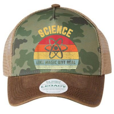 Science Like Magic But Real Funny Retro Science Teacher Legacy Tie Dye Trucker Hat