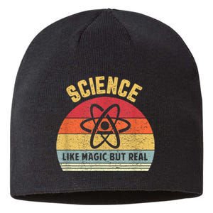 Science Like Magic But Real Funny Retro Science Teacher Sustainable Beanie