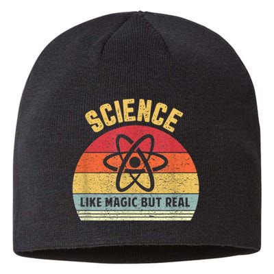 Science Like Magic But Real Funny Retro Science Teacher Sustainable Beanie