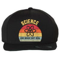 Science Like Magic But Real Funny Retro Science Teacher Wool Snapback Cap