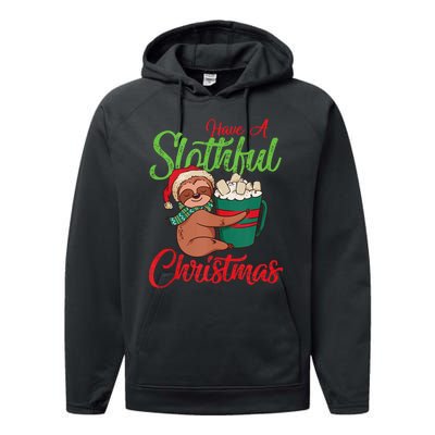 Sloth Lover Merry Slothmas Xmas Holiday Sloth Christmas Tank Top Performance Fleece Hoodie