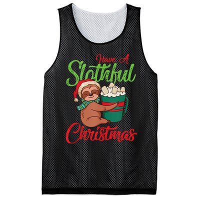 Sloth Lover Merry Slothmas Xmas Holiday Sloth Christmas Tank Top Mesh Reversible Basketball Jersey Tank